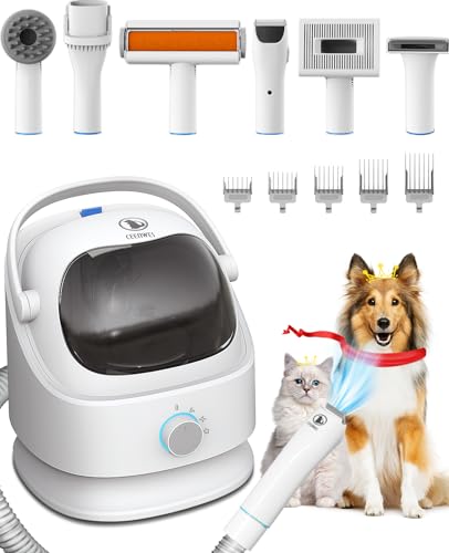 Ceenwes Astronaut 1 Pet Grooming Vacuum for Dogs/Cats 3L Large Capacity for Middle/Large Dog Grooming Vacuum Low Noise Dog Hair Vacuum Groomer Dog Brush Vacuum for shedding Dog Grooming Kit