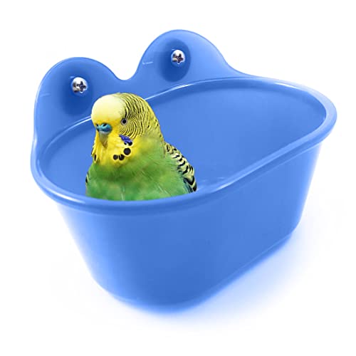 chenchen Bird Bathing Box, Bird Food Bowl, Bird Bath for Small Parrots, Parakeets, Canaries and African Grey Parrots 5.1x3.3x3.1inch