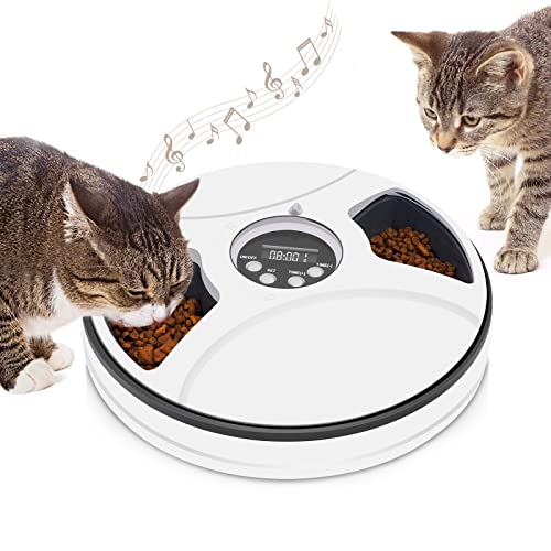 Chintu Automatic Cat Food Dispenser Auto Cat Feeder for Two Cats - 3 Meals Portion Control Timed Pet Cat Feeder for Small Dog, Automatic Cat Feeder with Programmable Timer and Voice Reminder