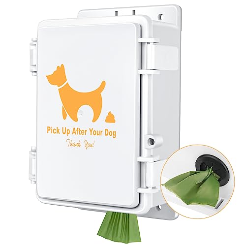 CHZUOBER Dog Poop Bag Dispenser, Wall Mount Dog Poop Bag Holder 100% Water Proof Outdoor Dog Waste Station for Dog Waste Bag Dispenser Dog Lover Gift Yard Sign for Home Porch Yard (Dispenser Only)