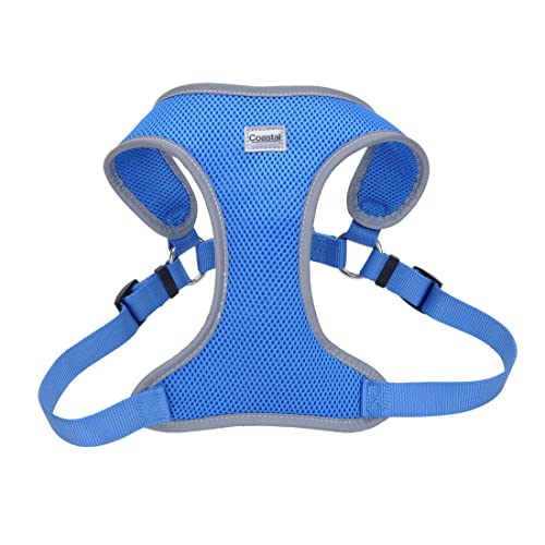 Coastal Pet Comfort Soft Reflective Wrap Adjustable Dog Harness - No-Pull Dog Harness for Small & Large Dogs - Blue Lagoon - 3/4" x 20"–29"