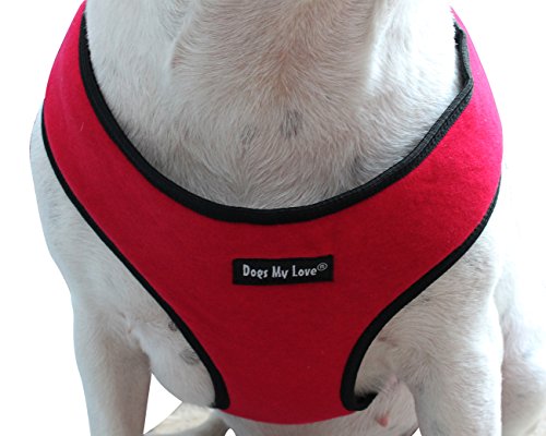 Dogs My Love Soft Vest Harness for Dogs and Puppies 6 Sizes Red (XL (Neck Max: 17.5"; Chest Girth: 22"-27"))