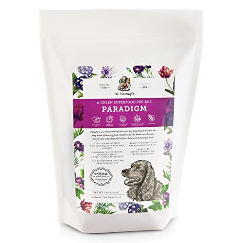 Dr. Harvey's Paradigm Green Superfood Dog Food, Human Grade Dehydrated Grain Free Base Mix for Dogs, Diabetic Low Carb Ketogenic Diet (3 Pounds)