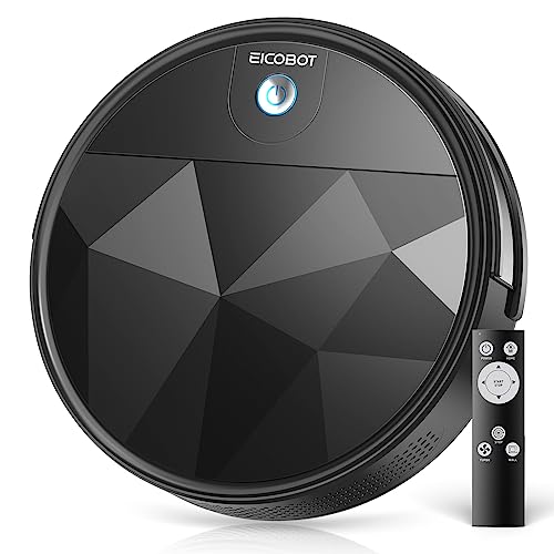 EICOBOT Robot Vacuum Cleaner, Tangle-Free 2200Pa Suction, Quite, Ultra-Slim, 550ml Large Dustbin, Self-Charging Robot Vacuum Cleaner, Good for Pet Hair, Hard Floor and Low Pile Carpet, Brown Black