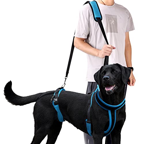 ELEDUME Dog Lift Harness, Full Body Support Sling with Handle & Shoulder Sling Adjustable Dog Support Harness for Hind Leg Support, Old, Disabled, Joint Injuries, Arthritis, Paralysis Dogs Walk