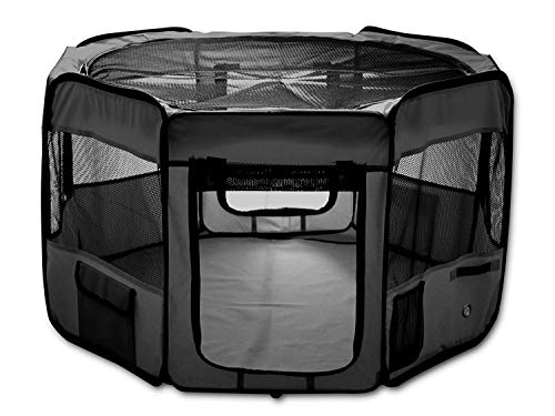 ESK Collection 48" Pet Puppy Dog Playpen Exercise Pen Kennel 600D Oxford Cloth Black, Model Number: 48" Black