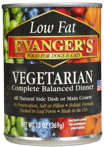 Evanger's Super Premium Low Fat Vegetarian Dinner for Dogs & Cats, 12 x 12.8 oz cans