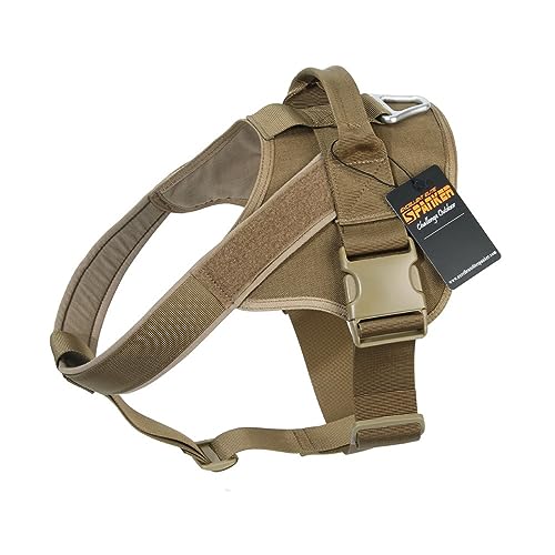 EXCELLENT ELITE SPANKER Tactical Dog Harness Patrol K9 Harness Service Dog Vest Military Dog Vest Working Dog Vest with Handle(Coyote Brown-L)