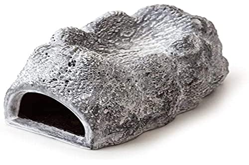 Exo Terra Wet Rock Moisture Retaining Ceramic Reptile Cave, S, 143 g,Grey