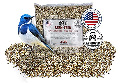 FAMILY FARM AND FEED | Four Seasons | Safflower Seed | Wild Bird Food | Backyard Songbird | 2 Pounds