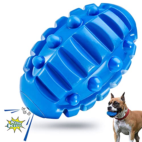 Feeko Squeaky Dog Chew Toy For Aggressive Chewers Large Breed, Almost Indestructible and Durable Rubber Puppy Teeth Cleaning Ball Toy With Squeaker, Tough And Interactive Pet Toy For Medium/Large Dogs