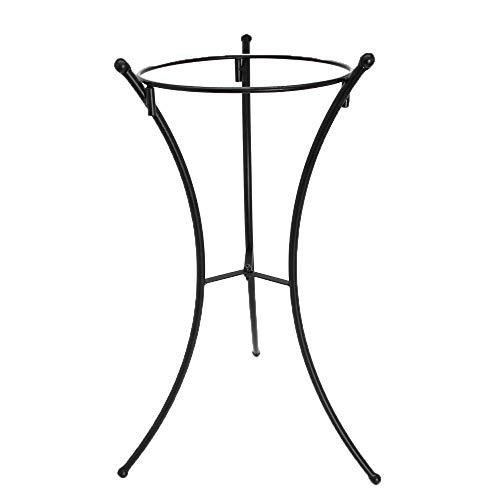 Ferrisland Garden Metal Stand for Glass Gazing Ball Birdbath Bowl Flower pot Planter Stands Ring Holder Plant Iron Rack Home Office Shop Organizer Black 20" Height 8.1" Ring Diameter