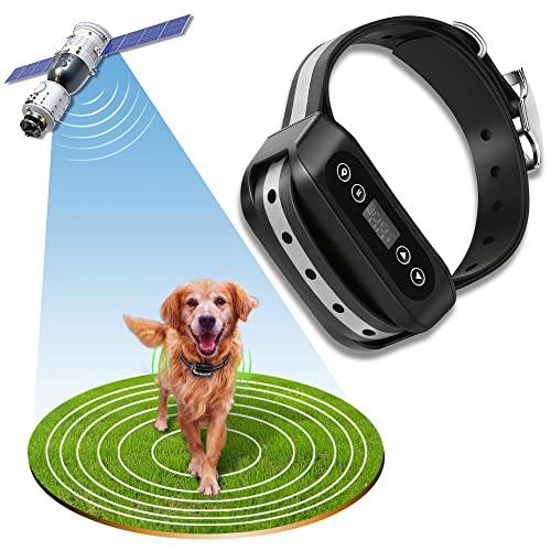 FOCUSER GPS Wireless Dog Fence System, Electric Satellite Technology Pet Containment System by GPS Signal for Dogs and Pets with Waterproof & Rechargeable Collar Receiver, Container Boundary (Black)