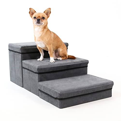 Steps For Dogs With Arthritis 2024 Vet Ranch We Love Pets   Foldable Dog Stairssteps 3 Tier Pet Steps Storage And Adjustable Steps For 