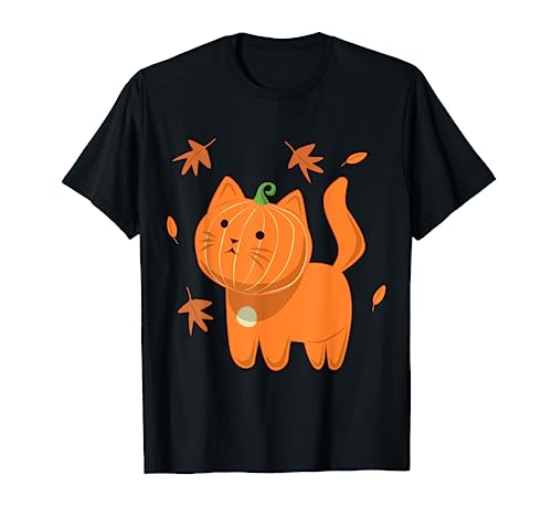 Funny Halloween Cat Shirt Cat Pumpkin Jack-O-Lantern Gift T-Shirt