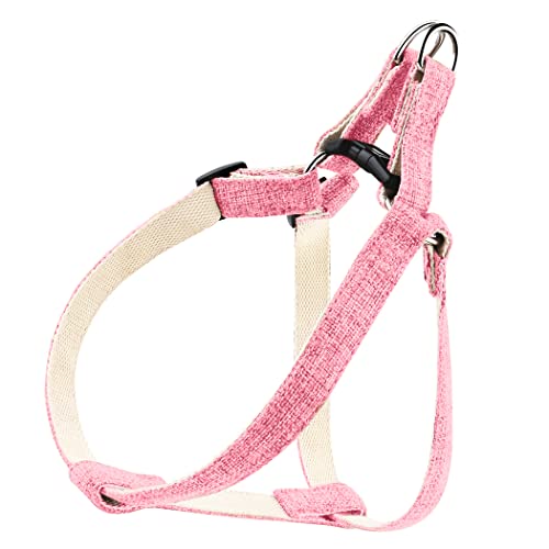 Fuzzy Friends Rose Hemp Dog Harness. Step-in Adjustable Halter Harness Great for Sensitive Skin or Allergies. Made of Sustainable, Environmentally Friendly Hemp with no Harsh Dyes or Chemicals