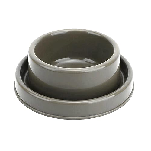 GRPET Ant Proof Dog Bowl Cat Puppy Food Bowls Round No Spill Eating Feeder for Small Animals Brown