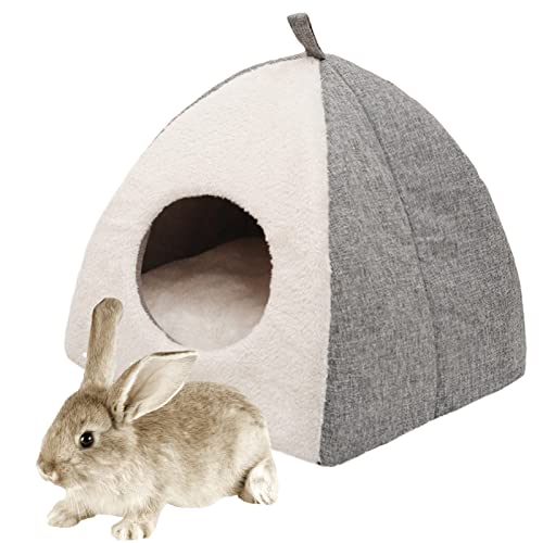 Hamiledyi Extra Large Rabbit Bed,Bunny Warm Cave Bed House Cozy Foldable Winter Nest for Dwarf Rabbits Guinea Pig Ferret Chinchilla Bunny Cats