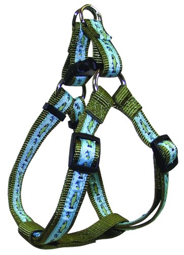 Hamilton SHA RO LG FSGN Outdoorsman Collection Fish and Fly Pattern Adjustable Easy On Dog Harness, 1 by 30 to 40-Inch