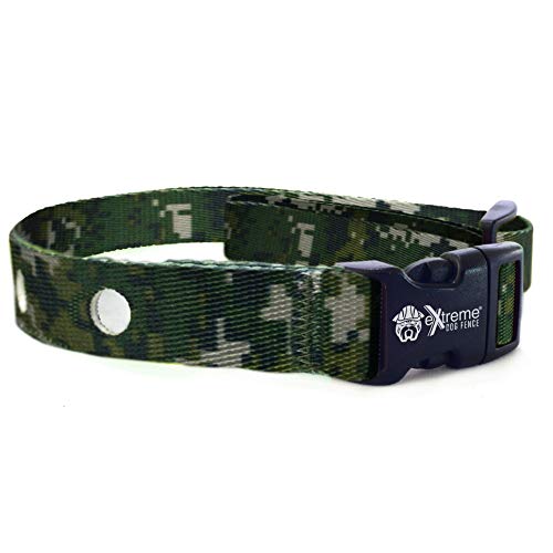 Heavy Duty Nylon Replacement Collar Strap - Compatible with Nearly All Brands and Models of Underground Electric Dog Fences and Training Collars Camo