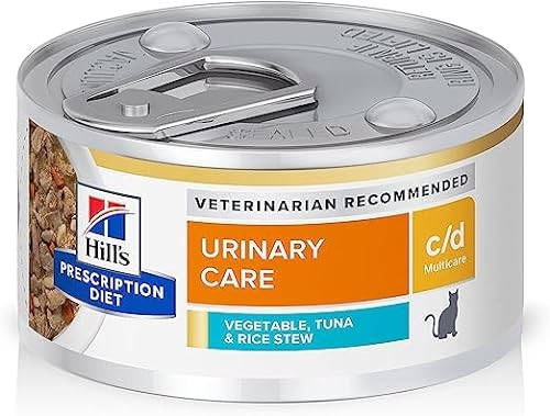 Hill's c/d Multicare Urinary Care Vegetable, Tuna & Rice Stew Canned Cat Food, 2.9 oz, 12 Pack