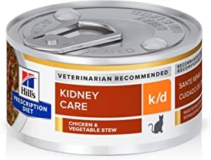 Hill's k/d Kidney Care Chicken & Vegetable Stew Canned Cat Food, 2.9 oz, Pack of 12