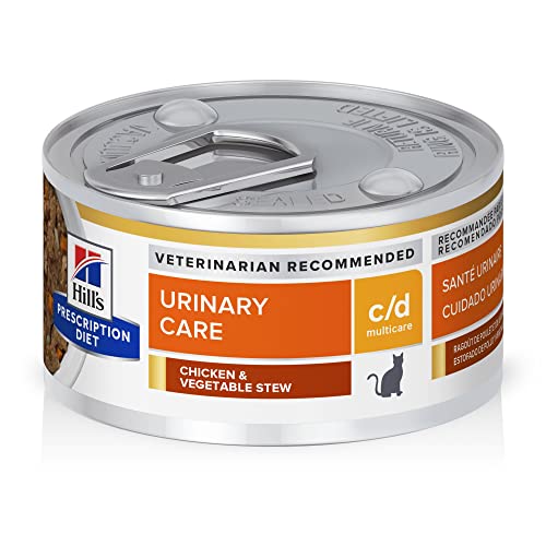Hill's Prescription Diet c/d Multicare Urinary Care Chicken & Vegetable Stew Wet Cat Food, Veterinary Diet, 2.9 oz Cans, 24-Pack