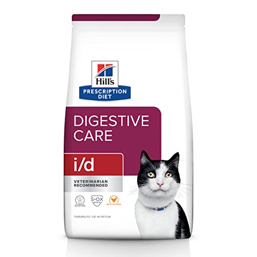 Hill's Prescription Diet i/d Digestive Care Chicken Flavor Dry Cat Food, Veterinary Diet, 4 lb. Bag