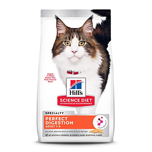 Hill's Science Diet Adult Cat Dry Food Perfect Digestion Salmon, Oats, & Rice, 3.5 lb. Bag