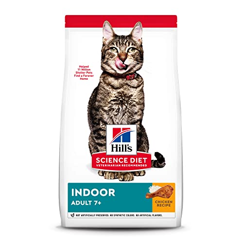 Hill's Science Diet Dry Cat Food, Adult 7+ for Senior Cats, Indoor, Chicken Recipe, 3.5 lb. Bag