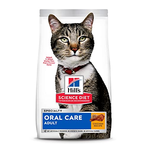 Hill's Science Diet Dry Cat Food, Adult, Oral Care, Chicken Recipe, 3.5 lb. Bag
