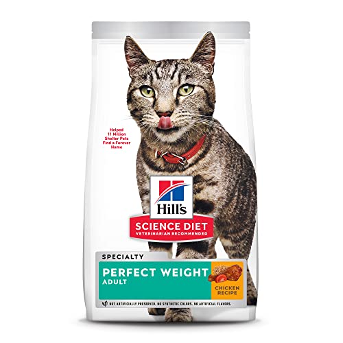 Hill's Science Diet Dry Cat Food, Adult, Perfect Weight for Weight Management, Chicken Recipe, 7 lb. Bag