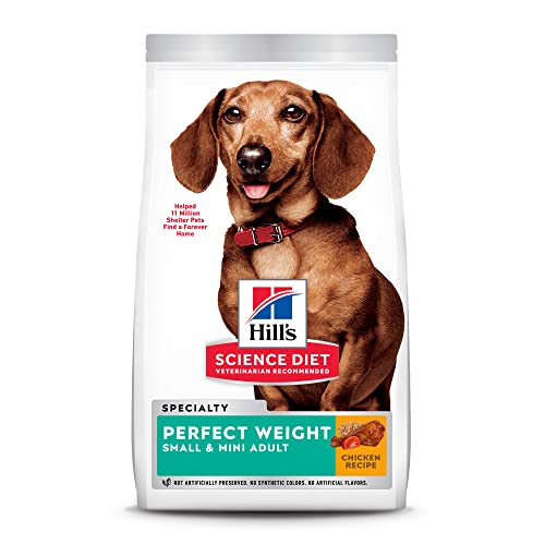Hill's Science Diet Dry Dog Food, Adult, Perfect Weight for Healthy Weight & Weight Management, Small & Mini Breeds, Chicken Recipe, 4 lb. Bag