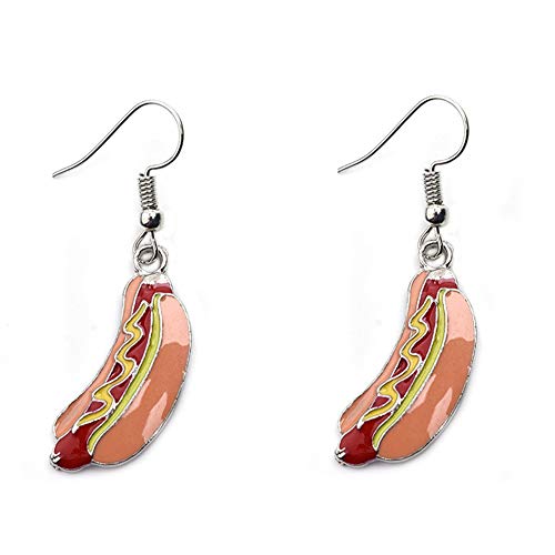 Hot Dog Earrings for Women Mini Food Hook Earrings Creative Cute Pizza Cola Bottle Dangle Earrings for Girls(hot dog)