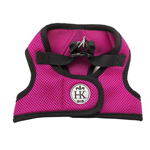 Huxley & Kent Hudson Harness | Raspberry (Small, 10-15lbs) | Easy Control Step-in Mesh Vest Harness for Dogs with Reflective Strips for Safety | H&K Walking, Training Harness for Dogs