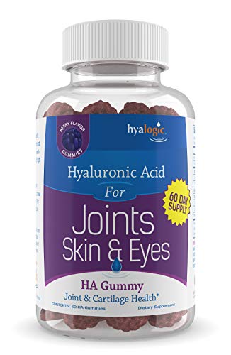 Hyalogic Chewy HA Gummies Mixed Berry Flavor Hyaluronic Acid Gummies – Gluten-Free Gummy Vitamins for Adults - HA Supplement for Joints, Skin & Eyes (60 Count)