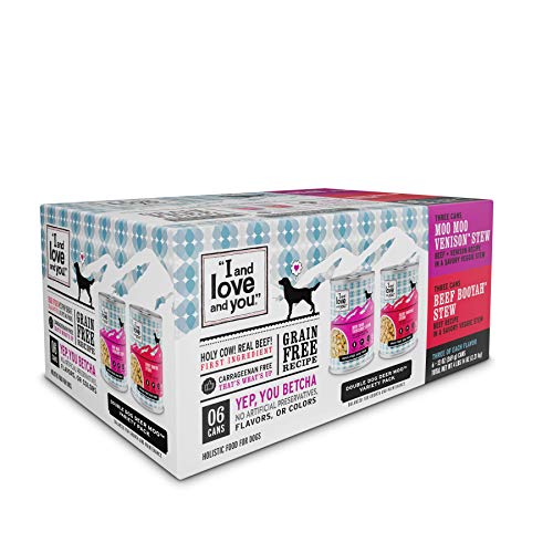 I and love and you Naked Essentials Wet Dog Food - Grain Free and Canned, Beef + Venison Variety Pack, 13-Ounce, Pack of 6 Cans