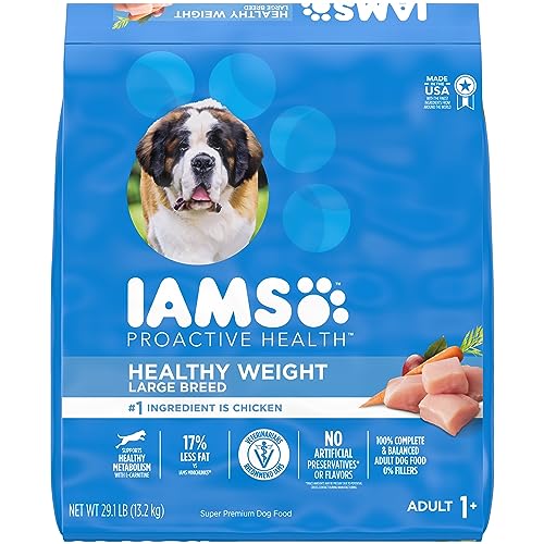 IAMS Adult Healthy Weight Control Large Breed Dry Dog Food with Real Chicken, 29.1 lb. Bag