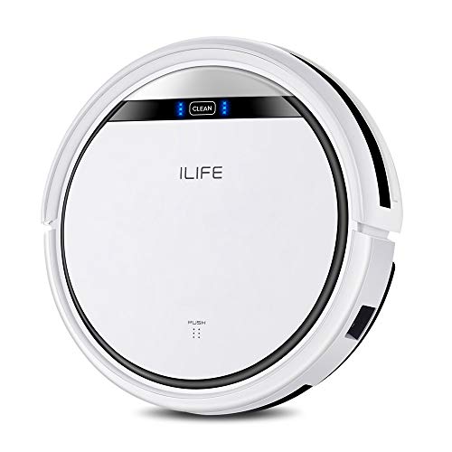 ILIFE V3s Pro Robot Vacuum Cleaner, Tangle-free Suction , Slim, Automatic Self-Charging Robotic Vacuum Cleaner, Daily Schedule Cleaning, Ideal For Pet Hair，Hard Floor and Low Pile Carpet,Pearl White