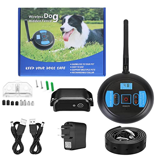 iMounTEK Electric Fence for Dogs Wireless Dog Fence, Dog Fence System Waterproof Automatic Pet Shock Boundary Containment Rechargeable 2 Collars System Up to Range 722ft for Small Medium Large Dog