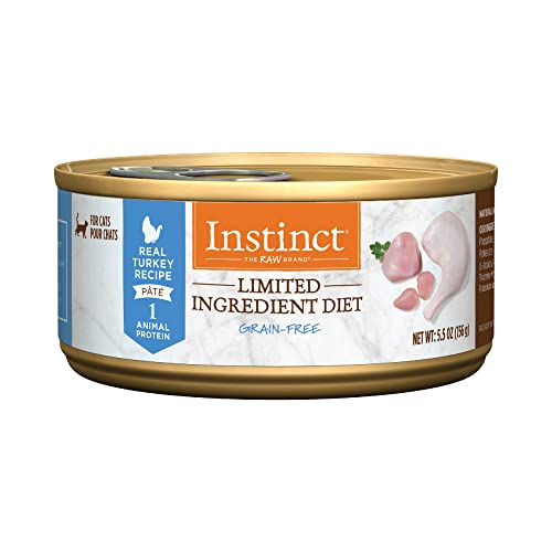 Instinct Limited Ingredient Diet Grain Free Real Turkey Recipe Natural Wet Canned Cat Food by Nature's Variety, 5.5 oz. Cans, Count 12 (Pack of 1)