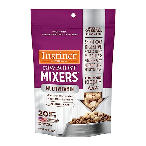 Instinct Raw Boost Mixers Freeze Dried Raw Cat Food Topper, Grain Free Cat Food Topper with Functional Ingredients 5.5 oz.