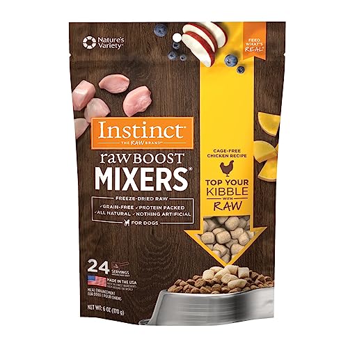 Instinct Raw Boost Mixers Freeze Dried Raw Dog Food Topper, Grain Free Freeze Dried Dog Food Topper 6 Ounce (Pack of 1)