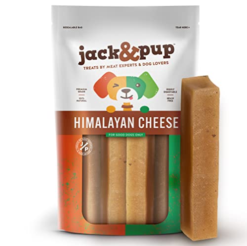 Jack&Pup Yak Cheese Himalayan Dog Chews | Long Lasting Yak Chews for Large Dogs Aggressive Chewers | Flavorful Yak Cheese Stick (9oz, 3 Pack)