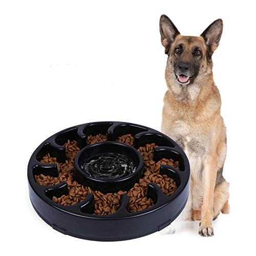 JASGOOD Slow Dog Bowl for Large Dogs,Anti-Gulping Dog Slow Feeder Stop Bloat,Slow Eating Big Pet Bowl