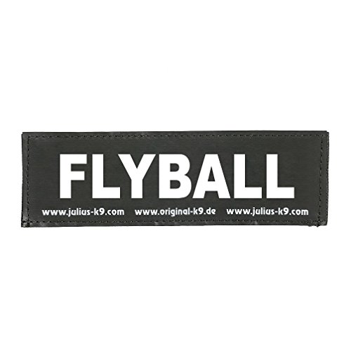 Julius-K9, 162LR-K-35879, Original Interchangeable Patches, Size: Small, Black Label with White Fluorescent Text, 1 Pair, Flyball