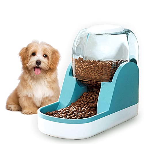 kathson Automatic Cat Feeder Dog Food Dispenser Pet Food Feeding Station Gravity Feeder Cat Dry Food Self Feeder Dog Bowl Large Capacity Food Feeder for Small and Medium Pets Blue