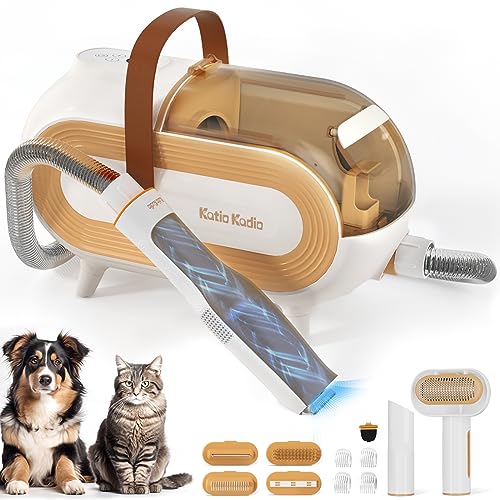 Katio Kadio Pet Grooming Vacuum, Dog Grooming Kit with Powerful Suction, 99% Pet Hair Removal Includes Clippers & 8 Grooming Tools - Ideal for Dogs, Cats, and Other Animals - 2L Large Capacity