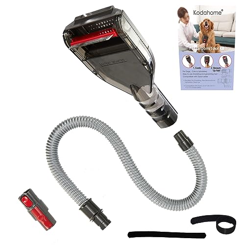 Kodahome Pet Groom Tool Kit for Dyson, Dog Hair Vacuum Attachment for V7 V8 V10 V11 V12 V15 V6, Shedding Grooming Brush with Extension Hose Adapter, Cordless Trigger Lock (Dyson Series)