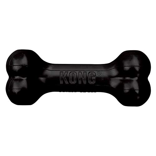 KONG - Extreme Goodie Bone - Durable Rubber Dog Bone for Power Chewers, Black - For Medium Dogs